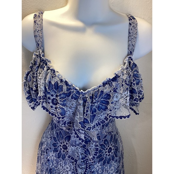 BCBGMaxAzria Blue Lace Midi Dress - Picture 6 of 12